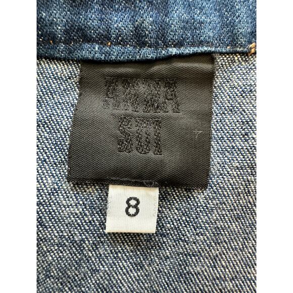 Anna Sui Vintage Embroidered Denim Jean Skirt Size 8 - Picture 3 of 10